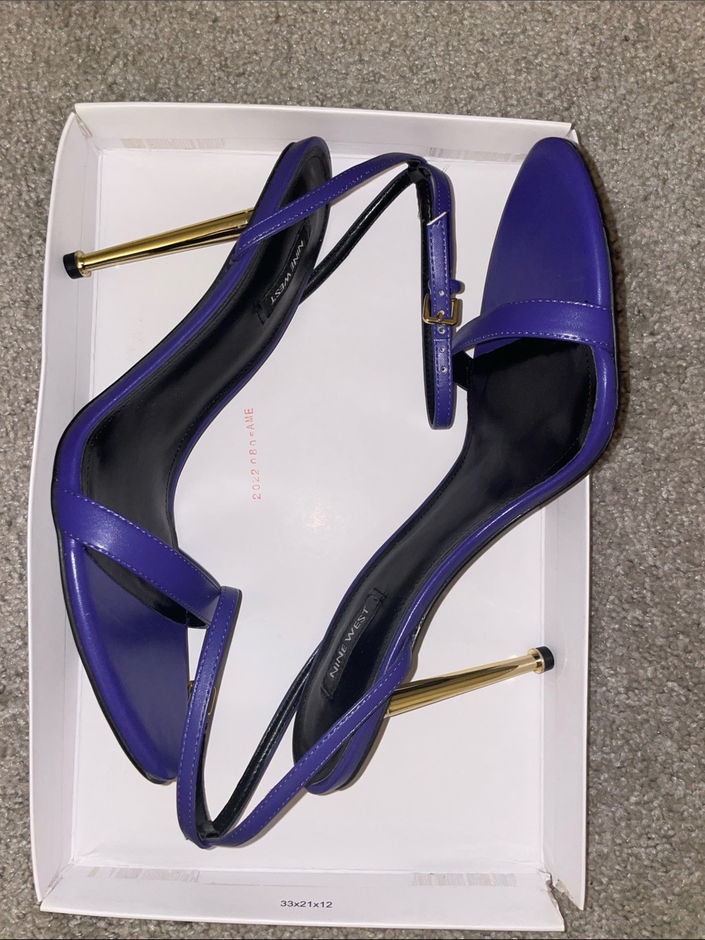 Nine West Reina 3 Purple Open-Toe Ankle-Strap Heels - Picture 2 of 4